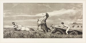 Persecuted Centaur (Intermezzi, Opus IV, Sheet 3) by Max Klinger