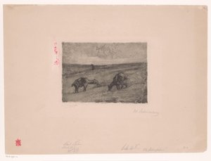 Landscape with Grazing Goats by Max Liebermann (signed by artist)