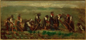Worker in the Beet Field - Composition Study by Max Liebermann