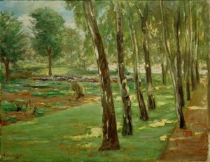 The Birch Avenue in Wannsee Garden – View of the Cabbage Field by Max Liebermann