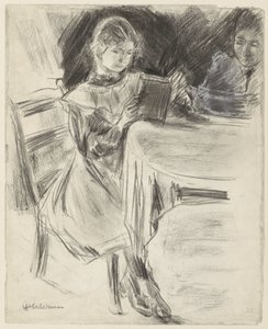 Daughter and Wife of Max Liebermann, Reading at a Round Table