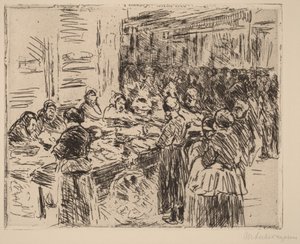 From the Jewish Quarter in Amsterdam: Fishmarket on the Street Corner by Max Liebermann
