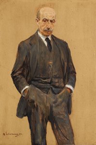 Self-Portrait, Standing in Three-Quarter Figure, Both Hands in Pockets by Max Liebermann