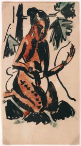 Natives, Kneeling by Max Pechstein