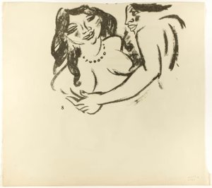 Woman and Girl, page 7 (recto); Two Women, page 8 (verso), from The Samland Ode by Max Pechstein
