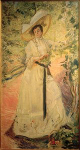 Nini at the Vine Trellis by Max Slevogt