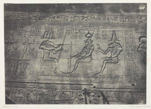Grand Temple of Dendera (Teutyres), Sculptures of the Rear Facade; Upper Egypt, plate 19 from the album "Egypt, Nubia, Palestine and Syria" (1852) by Maxime Du Camp