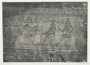 Grand Temple of Dendera (Teutyres), Sculptures of the Rear Facade; Upper Egypt, plate 19 from the album "Egypt, Nubia, Palestine and Syria" (1852) by Maxime Du Camp