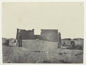 Hemi-Speos of Sebua, Dromos; Nubia, plate 97 from the album "Egypt, Nubia, Palestine and Syria" (1852) by Maxime Du Camp