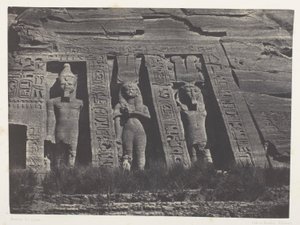 Ibsamboul, Northern Part of the Hathor Temple; Nubia, plate 108 from the album "Egypt, Nubia, Palestine and Syria" (1852) by Maxime Du Camp