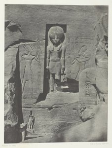 Ibsamboul, Sculptures at the Entrance of the Speos of Phre, Nubia, plate 105 from the album "Egypt, Nubia, Palestine and Syria" (1852) by Maxime Du Camp