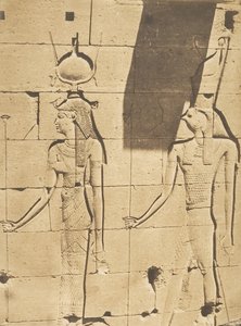 Isis and Horus-Arsiési - Bas-relief of the Temple of Kalabcheh Talmis, April 8, 1850 by Maxime Du Camp