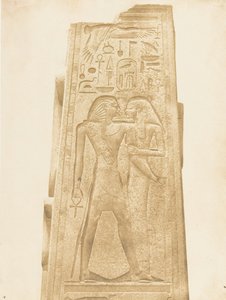 Pillar of the Granite Sanctuary of the Palace of Karnak, Bas-relief representing the Pharaoh, 1849-50 by Maxime Du Camp