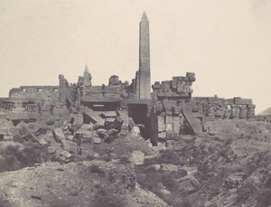 Thebes. Palais de Karnak. Sanctuaire de granit et salle Hypostyle by Maxime Du Camp