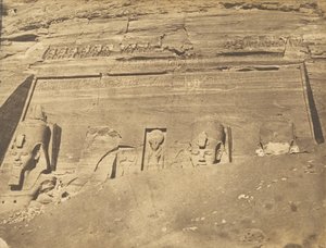 View of the Facade of the Speos of Phre, at Abousembil, March 1850 by Maxime Du Camp