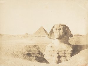 View of the Great Sphinx and the Great Pyramid of Menkaure by Maxime Du Camp