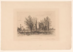 Landscape with Meadow and View of a City