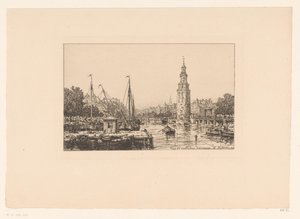 View of the Montelbaanstoren in Amsterdam by Maxime François Antoine Lalanne