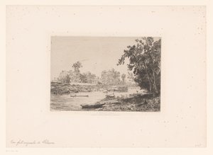 View of the Seine at Neuilly by Maxime François Antoine Lalanne