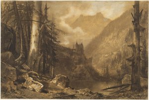 Alpine Castle above a Wooded Lake, c.1870