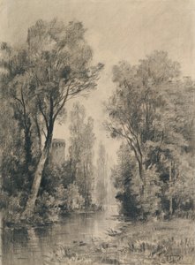 Castle Overlooking a River by Maxime Lalanne