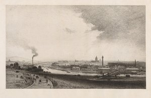 Paris in 1867, View from the Trocadero by Maxime Lalanne