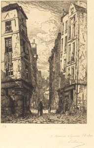 Street of the Marmousets (District of the City, Old Paris) by Maxime Lalanne