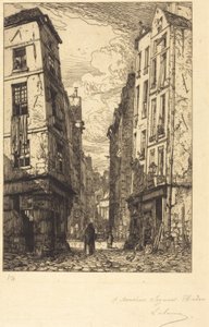 Rue des Marmousets (Quartier de la cite, old Paris) by Maxime Lalanne