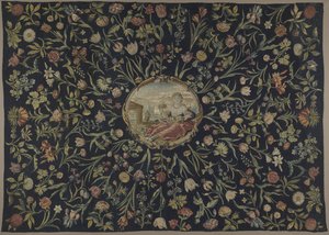 Table Cover with the Personification of Flora and a Floral Pattern by Maximiliaan van der Gucht (possibly)