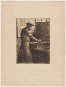 Auguste Delâtre at Work by Maximilien Luce