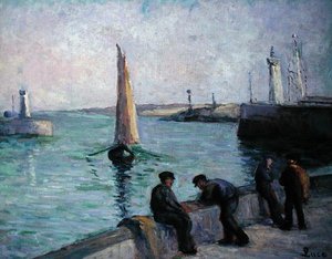 Fishermen in a Port, c.1920 by Maximilien Luce