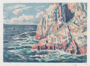 The Sea at Camaret, The Red Rocks, 1895 by Maximilien Luce