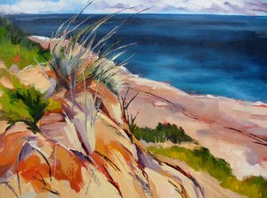 Beach Grass And Dunes by Maxine Shore