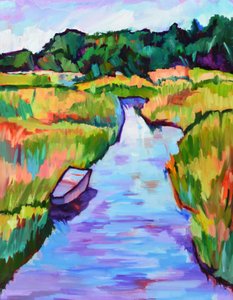 Colorful Marsh River Boat
