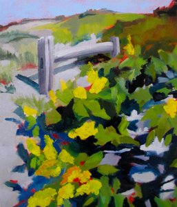 Sunny Path with Yellow Flowers by Maxine Shore