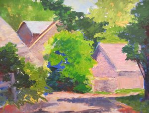 Vibrant Countryside Barns by Maxine Shore