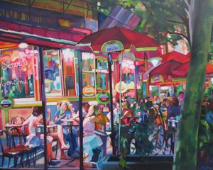 Vibrant French Cafe by Maxine Shore
