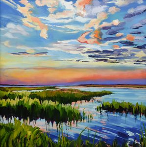 Vibrant Marsh Sunset