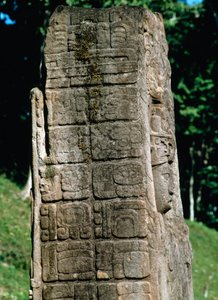 Detail of a stele of the Great Square by Mayan