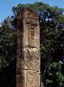 Detail of the Stele E on the Great Square by Mayan