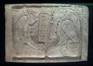 Lintel with two prisoners, Late Classic period, 600-900 AD