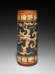 Vessel with Animated Fig Plant, 600-900 AD by Mayan