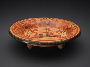 Tripod Plate with God N and Coatimundis, 600-900 AD by Mayan Mayan