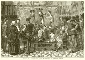 A Play in a London Inn Yard, in Elizabethan Era