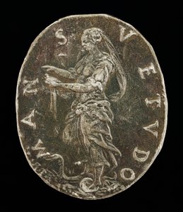 Gentleness Standing on a Serpent (reverse) by Medallist T.R.