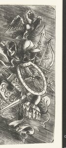 Eagle Atop a Trophy of Arms Including Various Weapons