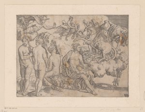 Venus with Amor and Jupiter with Ganymede by Meester van de Dobbelsteen