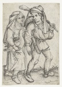 Peasant Couple by Meester van het Amsterdamse Kabinet