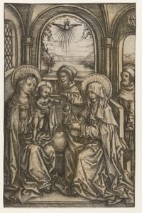 The Holy Family in a Vaulted Space by Meester van het Amsterdamse Kabinet
