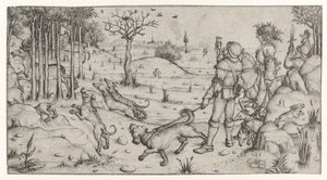 Deer Hunt by Meester van het Amsterdamse Kabinet
